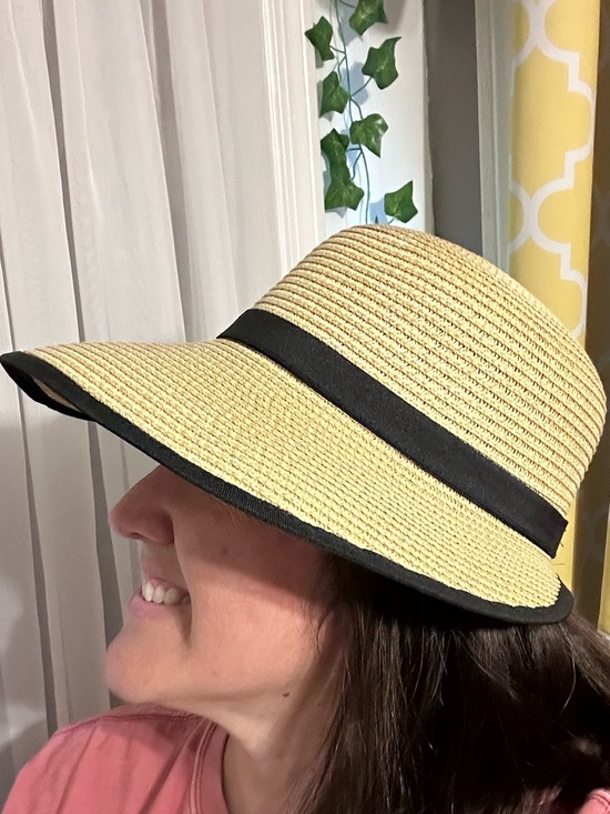 Accessories - Straw Sun Hat with Black Trim and Band